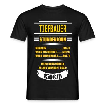 TIEFBAUER - Männer T-Shirt - Schwarz - Vorne - AI Model Male 178 light (178cm)