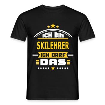 SKILEHRER - Männer T-Shirt - Schwarz - Vorne - AI Model Male 178 light (178cm)