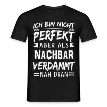 NACHBAR - Männer T-Shirt - Schwarz - Vorne - AI Model Male 178 light (178cm)