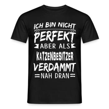 KATZENBESITZER - Männer T-Shirt - Schwarz - Vorne - AI Model Male 178 light (178cm)
