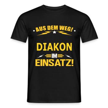 DIAKON - Männer T-Shirt - Schwarz - Vorne - AI Model Male 178 light (178cm)