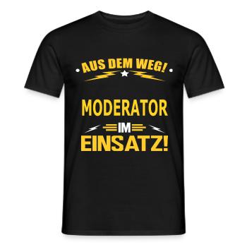 MODERATOR - Männer T-Shirt - Schwarz - Vorne - AI Model Male 178 light (178cm)