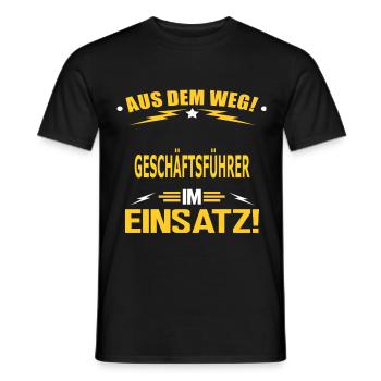GESCHÄFTSFÜHRER - Männer T-Shirt - Schwarz - Vorne - AI Model Male 178 light (178cm)