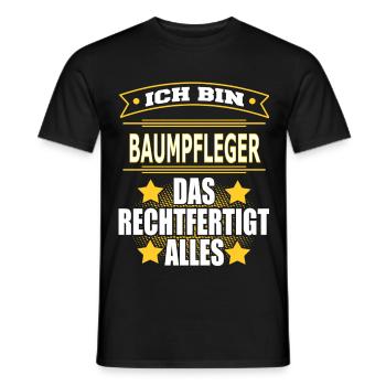 BAUMPFLEGER - Männer T-Shirt - Schwarz - Vorne - AI Model Male 178 light (178cm)