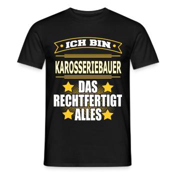 KAROSSERIEBAUER - Männer T-Shirt - Schwarz - Vorne - AI Model Male 178 light (178cm)