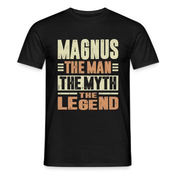 Magnus The Man - Men's T-Shirt - black - Front - AI Model Male 178 light (178cm)