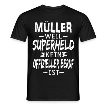 MÜLLER - Männer T-Shirt - Schwarz - Vorne - AI Model Male 178 light (178cm)