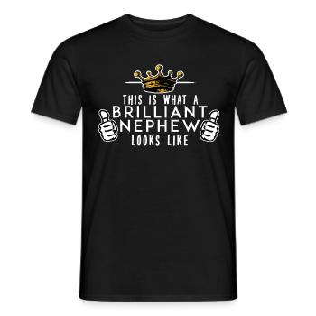 Nephew - This is what a brilliant nephew looks - Men's T-Shirt - black - Front - AI Model Male 178 light (178cm)