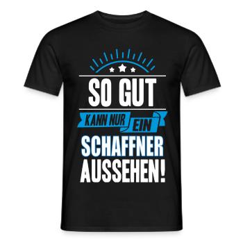 SCHAFFNER - Männer T-Shirt - Schwarz - Vorne - AI Model Male 178 light (178cm)