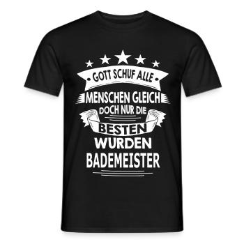 BADEMEISTER - Männer T-Shirt - Schwarz - Vorne - AI Model Male 178 light (178cm)