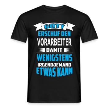 VORARBEITER - Männer T-Shirt - Schwarz - Vorne - AI Model Male 178 light (178cm)