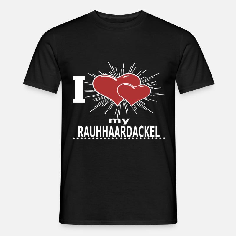 RAUHHAARDACKEL - Männer T-Shirt - Schwarz