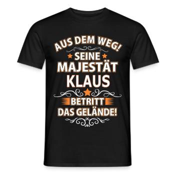 KLAUS - Männer T-Shirt - Schwarz - Vorne - AI Model Male 178 light (178cm)