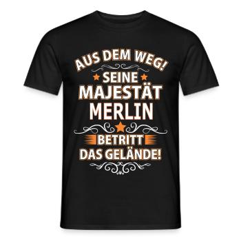 MERLIN - Männer T-Shirt - Schwarz - Vorne - AI Model Male 178 light (178cm)