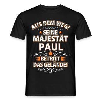 PAUL - Männer T-Shirt - Schwarz - Vorne - AI Model Male 178 light (178cm)