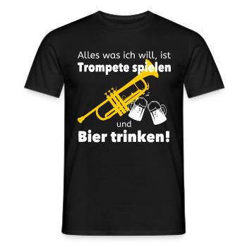 Trompete spielen und Bier - Männer T-Shirt - Schwarz - Vorne - AI Model Male 178 light (178cm)