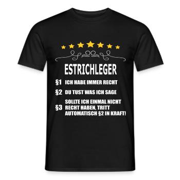 ESTRICHLEGER - Männer T-Shirt - Schwarz - Vorne - AI Model Male 178 light (178cm)