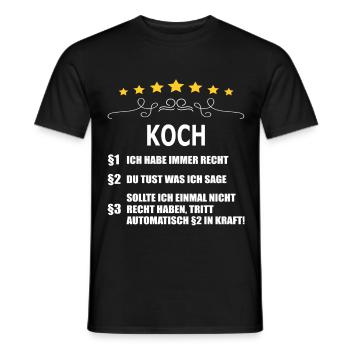 KOCH - Männer T-Shirt - Schwarz - Vorne - AI Model Male 178 light (178cm)