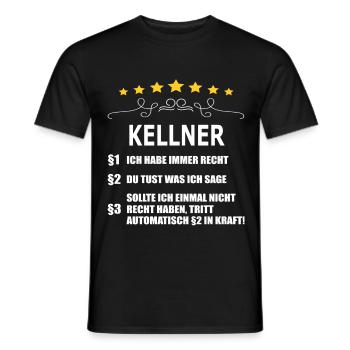 KELLNER - Männer T-Shirt - Schwarz - Vorne - AI Model Male 178 light (178cm)