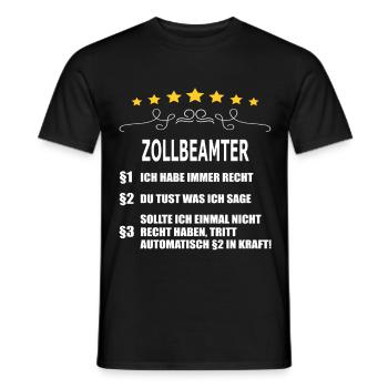 ZOLLBEAMTER - Männer T-Shirt - Schwarz - Vorne - AI Model Male 178 light (178cm)