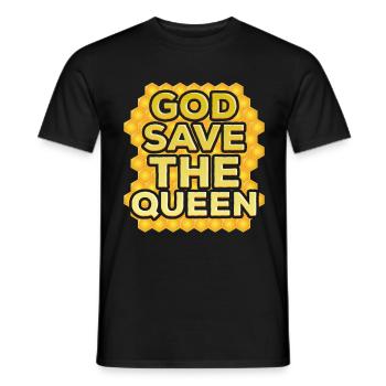 Bees - God Save The Queen - Men's T-Shirt - black - Front - AI Model Male 178 light (178cm)