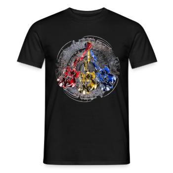 Guitar Puzzle Kreis - Men's T-Shirt - black - Front - AI Model Male 178 light (178cm)
