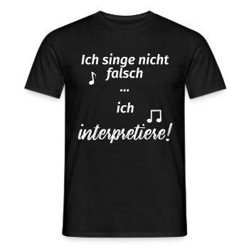 singen_interpretieren - Männer T-Shirt - Schwarz - Vorne - AI Model Male 178 light (178cm)