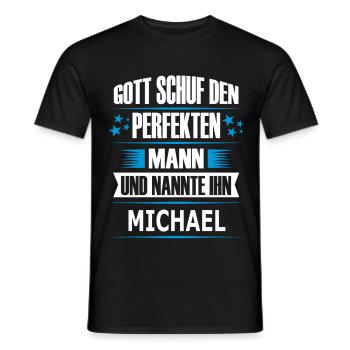 MICHAEL - Männer T-Shirt - Schwarz - Vorne - AI Model Male 178 light (178cm)