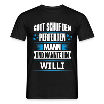 WILLI - Männer T-Shirt - Schwarz - Vorne - AI Model Male 178 light (178cm)