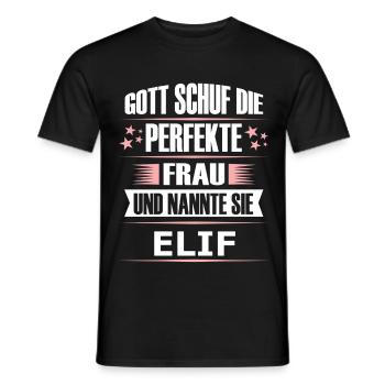 ELIF - Männer T-Shirt - Schwarz - Vorne - AI Model Male 178 light (178cm)