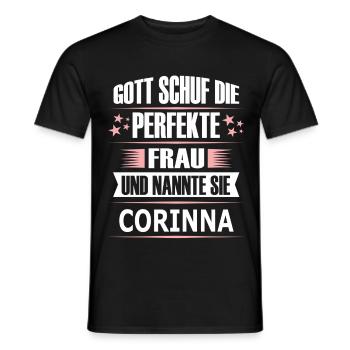 CORINNA - Männer T-Shirt - Schwarz - Vorne - AI Model Male 178 light (178cm)