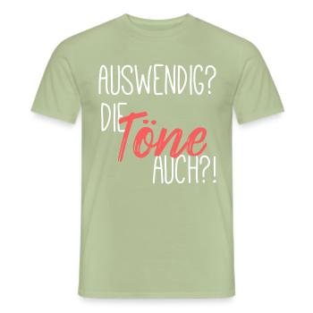 Auswendig - die Töne auch - Männer T-Shirt - Sage - Vorne - AI Model Male 178 light (178cm)