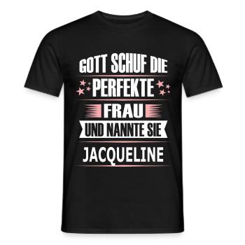 JACQUELINE - Männer T-Shirt - Schwarz - Vorne - AI Model Male 178 light (178cm)