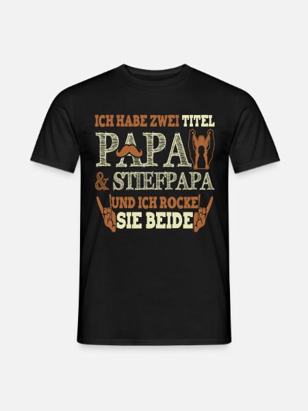Papa & Stiefpapa - Männer T-Shirt - Schwarz