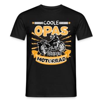 Coole Opas fahren Motorrad - lustiger Biker Spruch - Männer T-Shirt - Schwarz - Vorne - AI Model Male 178 light (178cm)