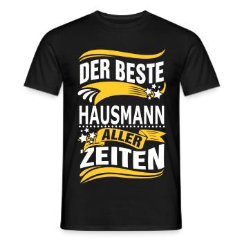 HAUSMANN - Männer T-Shirt - Schwarz - Vorne - AI Model Male 178 light (178cm)