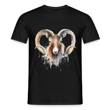 Sternzeichen Widder - Männer T-Shirt - Schwarz - Vorne - AI Model Male 178 light (178cm)