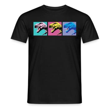 T-Rex PopArt B - Männer T-Shirt - Schwarz - Vorne - AI Model Male 178 light (178cm)
