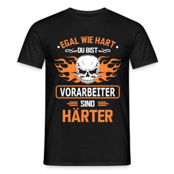 VORARBEITER - Männer T-Shirt - Schwarz - Vorne - AI Model Male 178 light (178cm)