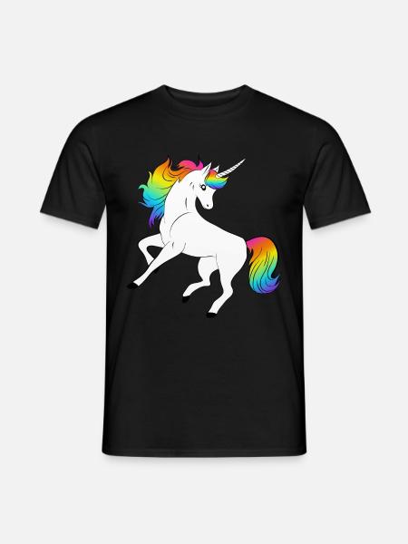 Einhorn - Männer T-Shirt - Schwarz