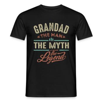 Grandad The Legend - Men's T-Shirt - black - Front - AI Model Male 178 light (178cm)
