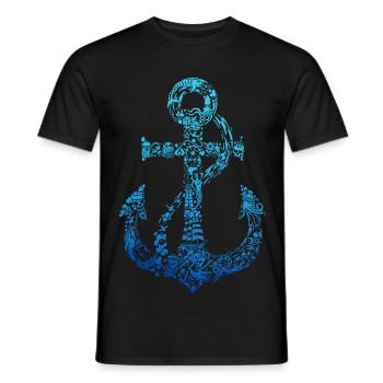 Sailor Anchor Gift Sea Life Sailor - Men's T-Shirt - black - Front - AI Model Male 178 light (178cm)