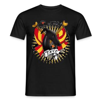 galgo_schwarz - Men's T-Shirt - black - Front - AI Model Male 178 light (178cm)