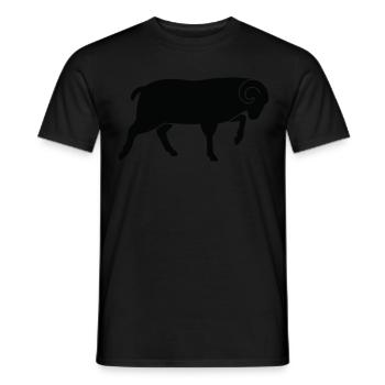 Ein laufender Schafbock - Männer T-Shirt - Schwarz - Vorne - AI Model Male 178 light (178cm)