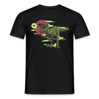 Samurai Rex Dinosaurier - Männer T-Shirt - Schwarz - Vorne - AI Model Male 178 light (178cm)