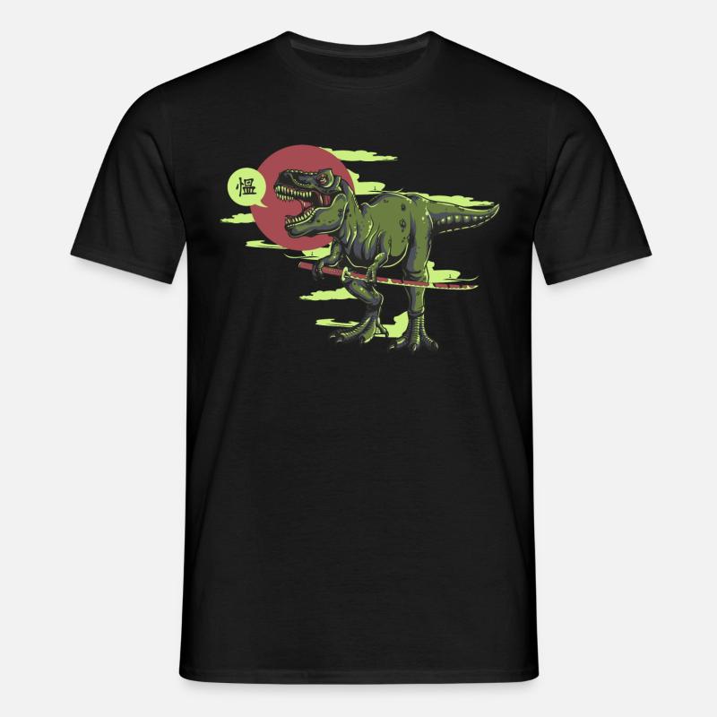Samurai Rex Dinosaurier - Männer T-Shirt - Schwarz