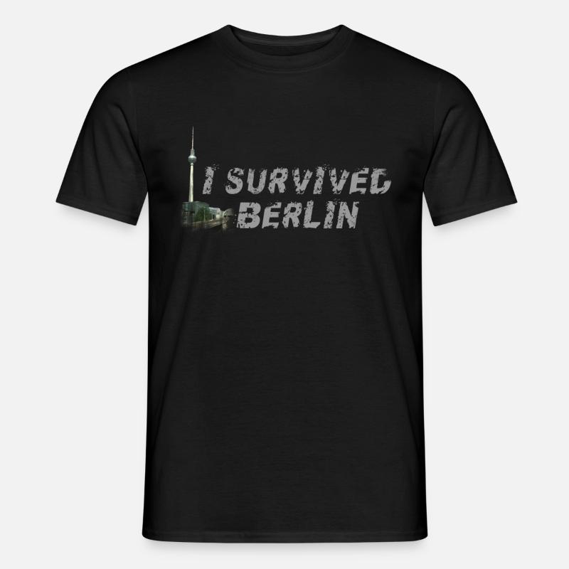 I survived Berlin - Männer T-Shirt - Schwarz