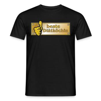 Messingschild mit Daumen - beste Diätköchin - Männer T-Shirt - Schwarz - Vorne - AI Model Male 178 light (178cm)