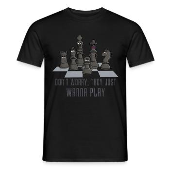 chess_just_wanna_play_122016 - Männer T-Shirt - Schwarz - Vorne - AI Model Male 178 light (178cm)