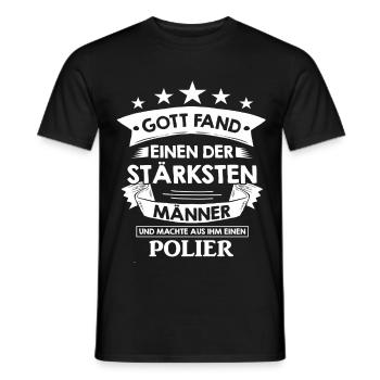 polier - Männer T-Shirt - Schwarz - Vorne - AI Model Male 178 light (178cm)